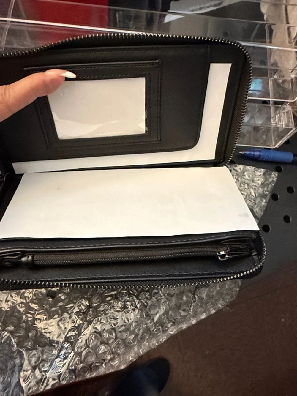 Betsey Johnson Black Embossed Day of the Dead Zip Wallet - Picture 3 of 8